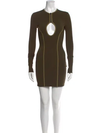 Pre-owned Tom Ford Crew Neck Mini Dress In Green