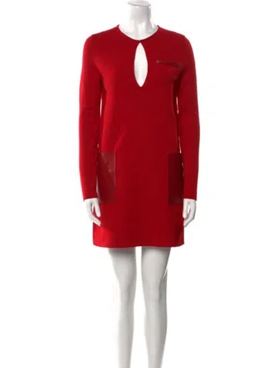 Pre-owned Tom Ford Crew Neck Mini Dress In Red
