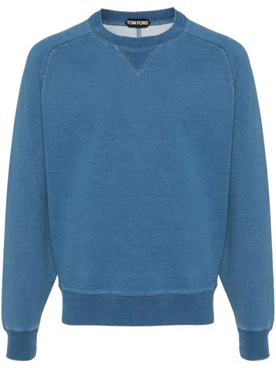 Tom Ford Crew-neck Raglan Sweatshirt In Blue