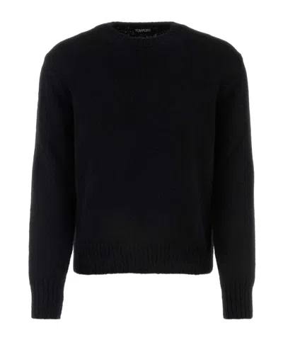 Tom Ford Crew-neck Ribbed-knit Jumper In Black