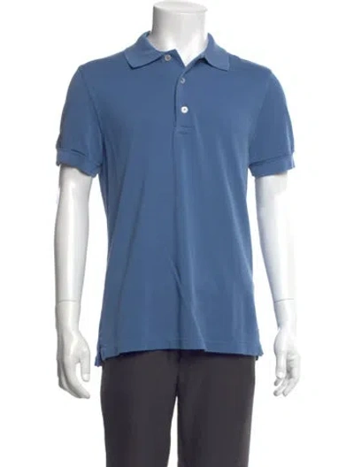 Pre-owned Tom Ford Crew Neck Short Sleeve Polo Shirt In Blue