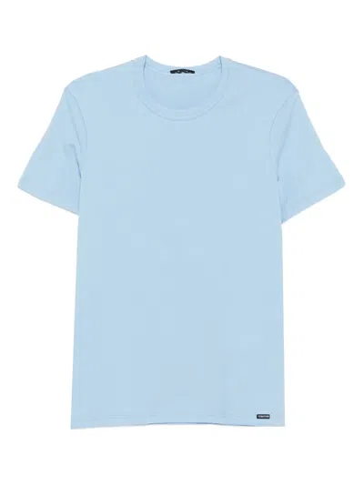 Tom Ford Crew-neck Short-sleeve T-shirt In Blue