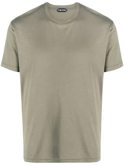 Tom Ford Crew-neck Short-sleeve T-shirt In Green