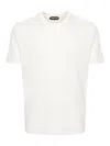 Tom Ford Crew Neck Short Sleeve T-shirt With Tonal Stitching In White