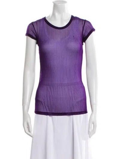 Pre-owned Tom Ford Crew Neck Short Sleeve Top In Purple