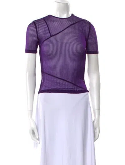 Pre-owned Tom Ford Crew Neck Short Sleeve Top In Purple