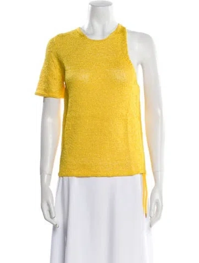 Pre-owned Tom Ford Crew Neck Short Sleeve Top In Yellow