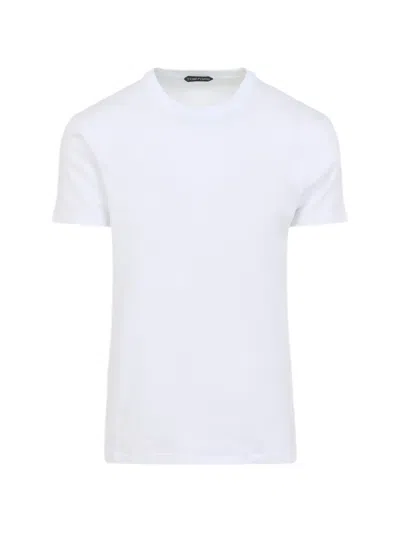 Tom Ford Logo T Shirt Short Sleeves Crew Neck In White