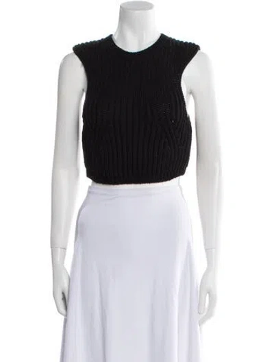 Pre-owned Tom Ford Crew Neck Sleeveless Crop Top In Black