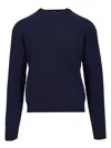 Tom Ford Cashmere Lambswool Ls Crew Neck Knitwear Blue In Blue