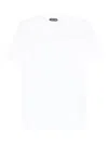 Tom Ford White Crewneck T-shirt With Logo Embroidery On The Front And Perforated Design In Cotton Man In Neutral
