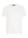 Tom Ford White Crewneck T-shirt With Tf Embroidery In Lyocell And Cotton Blend Man