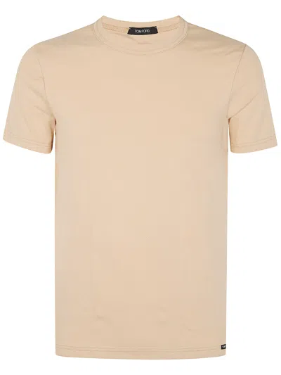 Tom Ford Crew Neck T-shirt Short Sleeves In Neutral