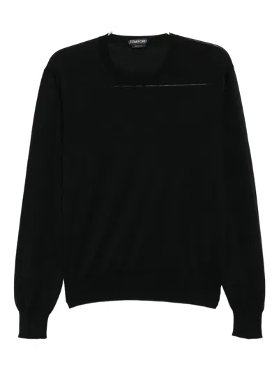 Tom Ford Crew-neck Long-sleeve Sweater In Black