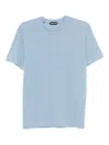 Tom Ford Crew Neck Lyocell Cotton Ss Vest In Blue