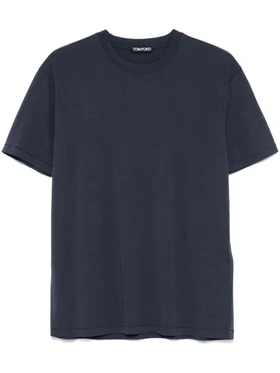 Tom Ford Crew-neck T-shirt In Blue