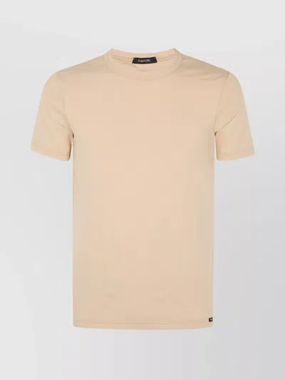 Tom Ford Crew Neck T-shirt Short Sleeves In Neutral