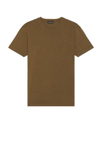 Tom Ford Slim-fit Lyocell And Cotton-blend Jersey T-shirt In Green