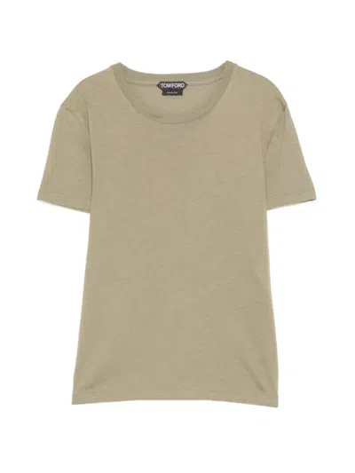 Tom Ford Olive Green Cotton Jersey Crewneck T-shirt