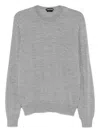 Tom Ford Crew-neck Wool Sweater In Gray
