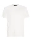 Tom Ford White Crewneck T-shirt With Tf Embroidery In Lyocell And Cotton Blend Man