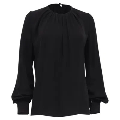 Pre-owned Tom Ford Crewneck Blouse In Black Silk