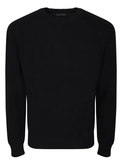 Tom Ford Crewneck Knitted Jumper In Black