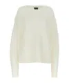 Tom Ford Crew Neck Wool Sweater With Textured Knit In White