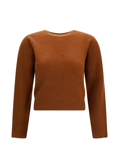 Tom Ford Crew-neck Knitted Sweater In Brown