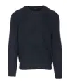 Tom Ford Mens Light Grey Crewneck Knitted Wool Cashmere Blend Jumper In Black