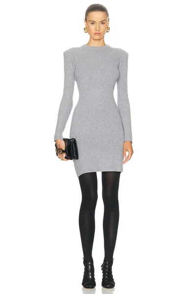 Tom Ford Crewneck Mini Dress In Mid Grey M