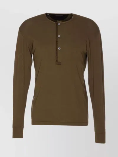 Tom Ford Crewneck Ribbed Knitwear Sweater In Green