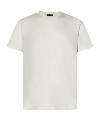Tom Ford Crewneck Short-sleeved T-shirt In Neutral