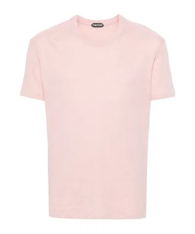 Tom Ford Crewneck Short-sleeved T-shirt In Pink