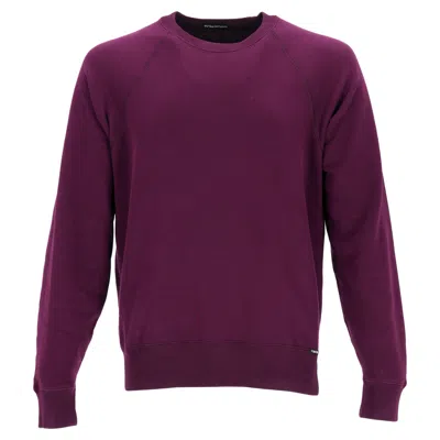 Tom Ford Crewneck Sweater In Violet Cotton In Purple