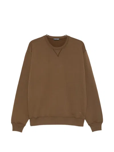Tom Ford Crew-neck Sweatshirt In Brown