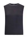 Tom Ford Crewneck Tank Top In Silk In Black
