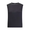 Tom Ford Crewneck Tank Top In Silk In Black