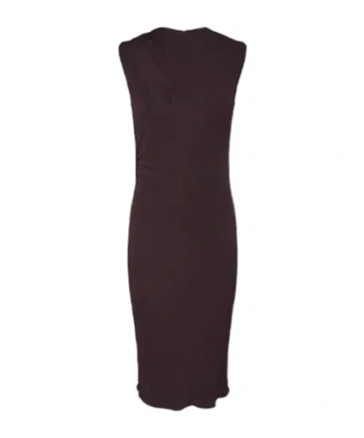 Tom Ford Crewneck Thinstrap Dress In Burgundy