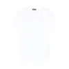 Tom Ford White Crewneck T-shirt With Logo Embroidery On The Front And Perforated Design In Cotton Man In White