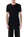 Tom Ford Crewneck T-shirt With Logo Embroidery On The Front And Perforated Design In Cotton Man In Black
