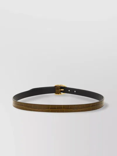 Tom Ford Croc Belt Gold-tone Buckle