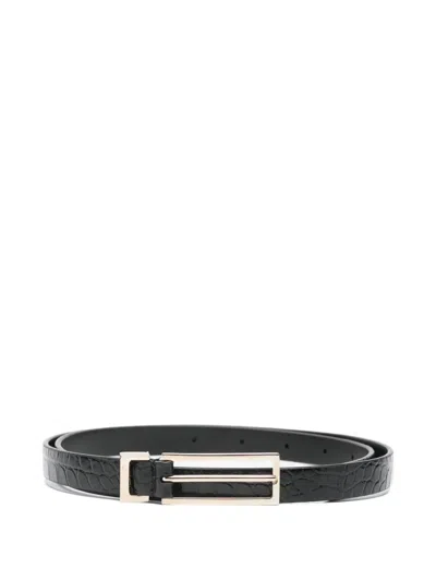 Tom Ford Croc-effect Belt In Black