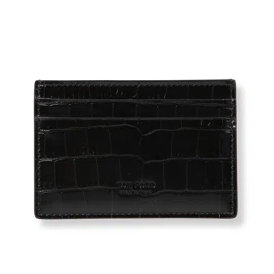 Tom Ford Croc-effect Card Holder In Black