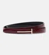 Tom Ford Croc-effect Leather Belt In Red