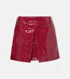 Tom Ford Croc-effect Leather Miniskirt In Red