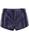Tom Ford Crocodile Texture Metallic Finish Shorts In Purple
