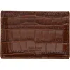 Tom Ford Croc Embossed Leather Card Case In White