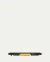 Tom Ford Leather Belt With Golden Brass Bar Buckle In Black