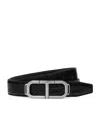 Tom Ford Croc-embossed Leather T Buckle Belt In Black